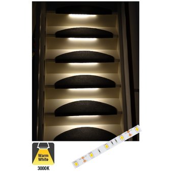 Complete Set LED Trapverlichting - 10CM - 60 Leds/M - 3000K Warm Wit