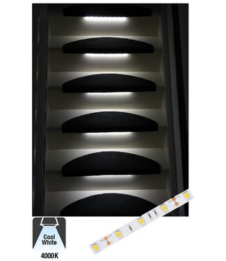 Complete Set LED Trapverlichting - 10CM - 60 Leds/M - 4000K Neutraal Wit