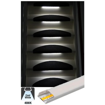 Complete Set LED Trapverlichting - COB LEDS - Met Alu Profiel - 20CM - 320 Leds/M - 4000K Neutraal Wit