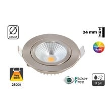 UITVERKOOP: Inbouw LED Spot 5w Flat, 450 Lumen, 2500K, Kantelbaar, IP54, CRI90, Staal Armatuur, Gatmaat 75mm