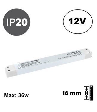 UITVERKOOP: LONG AND SLIM - Led Strip voeding 12V/45W/3,75A, Max: 36w