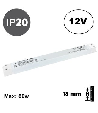 UITVERKOOP: LONG AND SLIM - Led Strip voeding 12V/100W/8,33A, Max: 80w