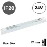 UITVERKOOP: LONG AND SLIM - Led Strip voeding 24V/75W/3,12A, Max: 60w