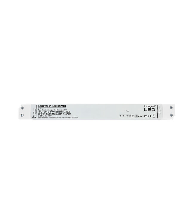 UITVERKOOP: LONG AND SLIM - Led Strip voeding 24V/75W/3,12A, Max: 60w