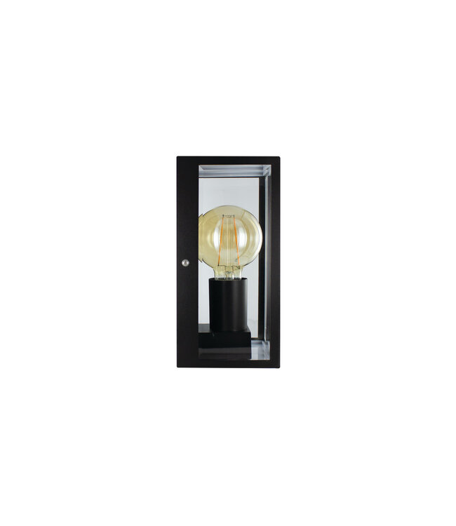 UITVERKOOP: Decoratieve Lantaarn Lamp | Zwart | 1x E27 LED Lamp | IP44 | Roestvrij Staal en Glas Body