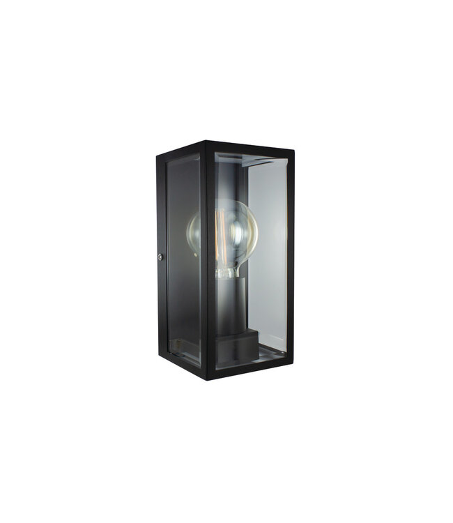 UITVERKOOP: Decoratieve Lantaarn Lamp | Zwart | 1x E27 LED Lamp | IP44 | Roestvrij Staal en Glas Body