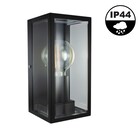 UITVERKOOP: Decoratieve Lantaarn Lamp | Zwart | 1x E27 LED Lamp | IP44 | Roestvrij Staal en Glas Body