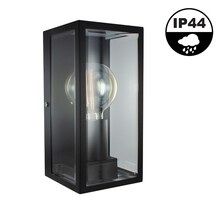 UITVERKOOP: Decoratieve Lantaarn Lamp | Zwart | 1x E27 LED Lamp | IP44 | Roestvrij Staal en Glas Body