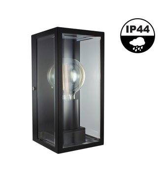 UITVERKOOP: Decoratieve Lantaarn Lamp | Zwart | 1x E27 LED Lamp | IP44 | Roestvrij Staal en Glas Body