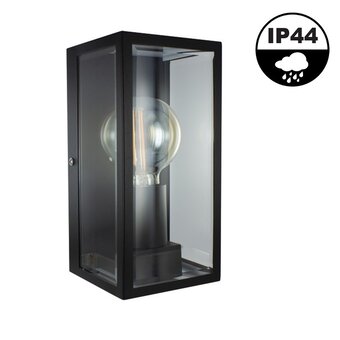 UITVERKOOP: Decoratieve Lantaarn Lamp | Zwart | 1x E27 LED Lamp | IP44 | Roestvrij Staal en Glas Body