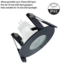 MR11 Led Spot Armatuur Zwart, IP65 waterbestendig, Gatmaat 45mm, Alleen geschikt voor 35MM Spots