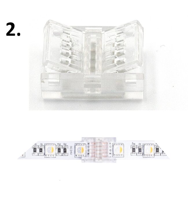 A-Serie Led Strip Connector RGBW Led Strips 10MM  (Zonder solderen) | Geschikt voor IP20 en IP65 LED Strips