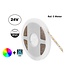 UITVERKOOP: Led Strip ROL 5 Meter 5050SMD, 13w/m, 60 led/m, 480Lm/m, RGB+6500K, 24v, IP65, 10mm