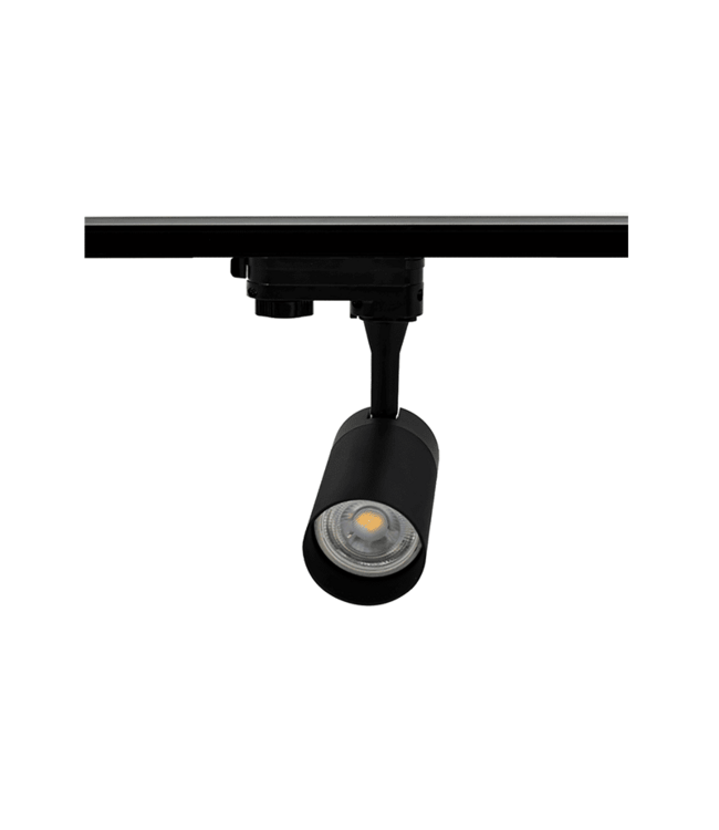 1 Fase Rail armatuur met GU10 Fitting Kort Verdiept, Zwartkleurige behuizing