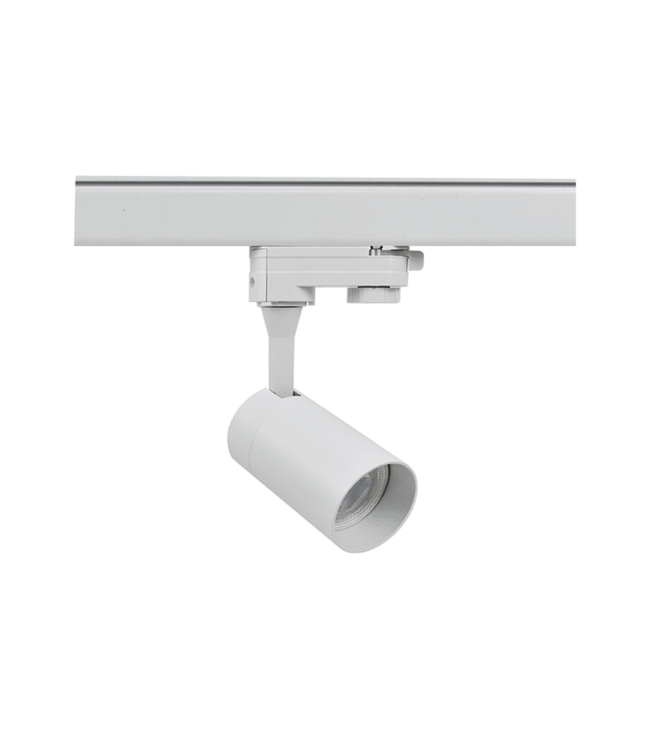 1 Fase Rail armatuur met GU10 Fitting Kort Verdiept, Witkleurige behuizing