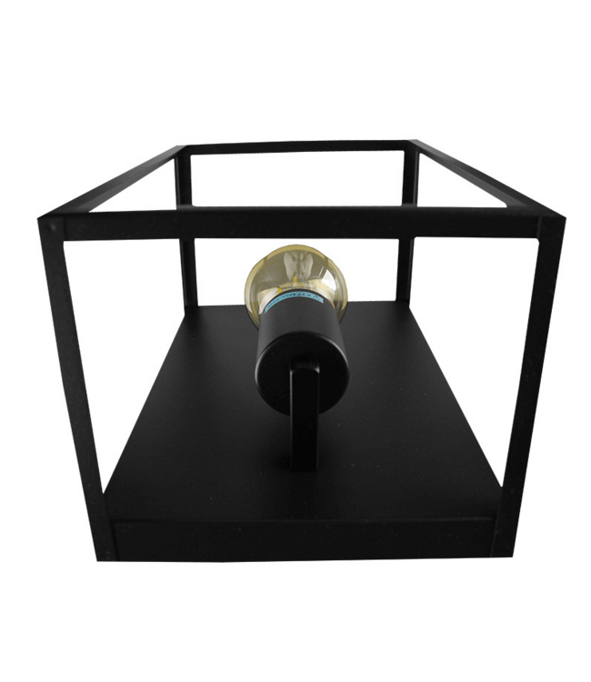 Industriële Wandlamp Zwart | 26x17cm | Incl. Lichtbron E27 - 4w - 2400K - Dimbaar  | Retro | Vintage | Metaal