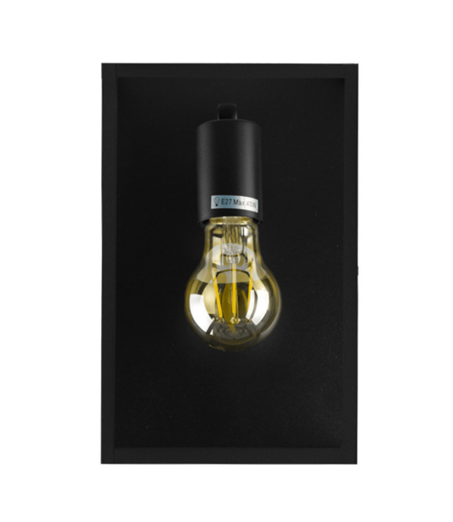 Industriële Wandlamp Zwart | 26x17cm | Incl. Lichtbron E27 - 4w - 2400K - Dimbaar  | Retro | Vintage | Metaal