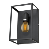 Industriële Wandlamp Zwart | 26x17cm | Incl. Lichtbron E27 - 4w - 2400K - Dimbaar  | Retro | Vintage | Metaal