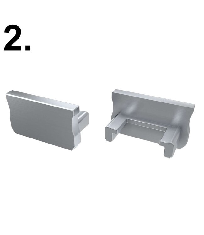 Accessoires t.b.v. Standaard Led Strip Profiel Norman | Grijs