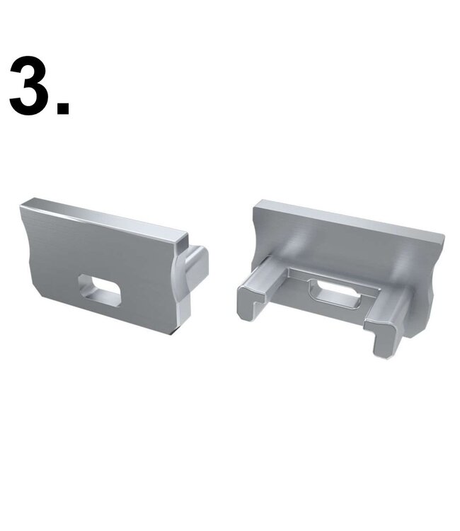 Accessoires t.b.v. Standaard Led Strip Profiel Norman | Grijs