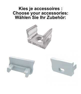 Accessoires t.b.v. Standaard Led Strip Profiel Norman | Wit