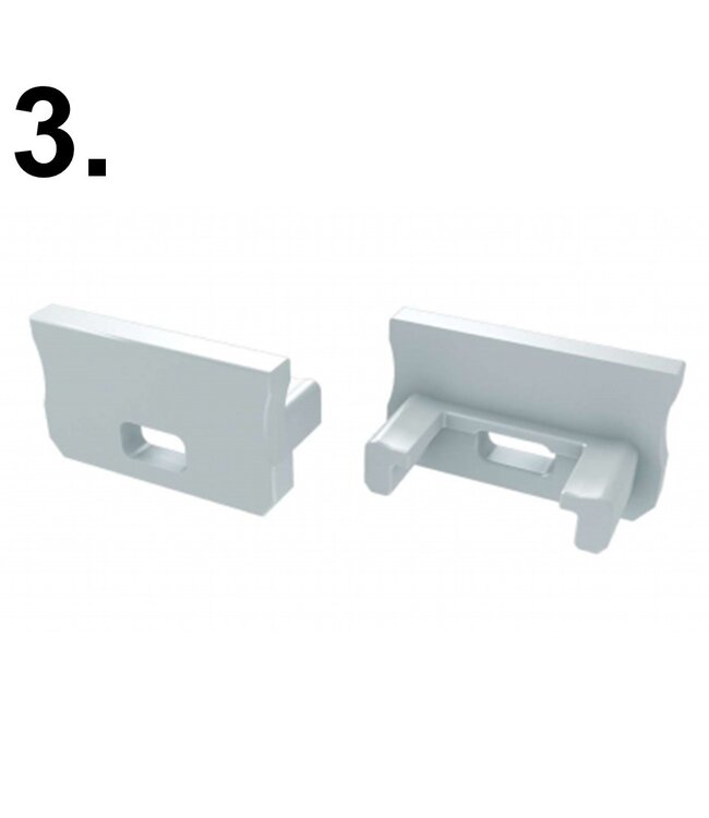 Accessoires t.b.v. Standaard Led Strip Profiel Norman | Wit