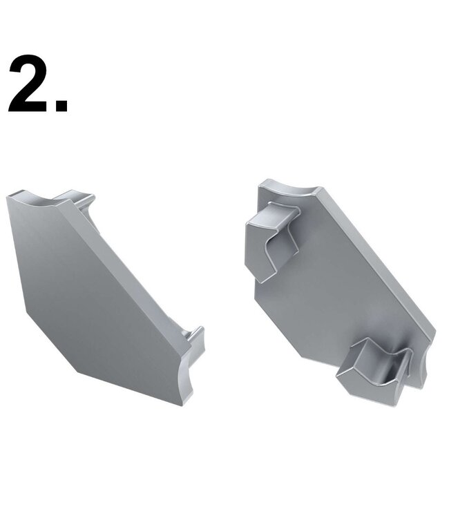 Accessoires t.b.v. Hoek Led Strip Profiel Norman | Grijs