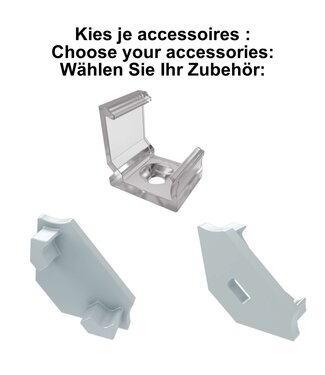 Accessoires t.b.v. Hoek Led Strip Profiel Norman | Wit