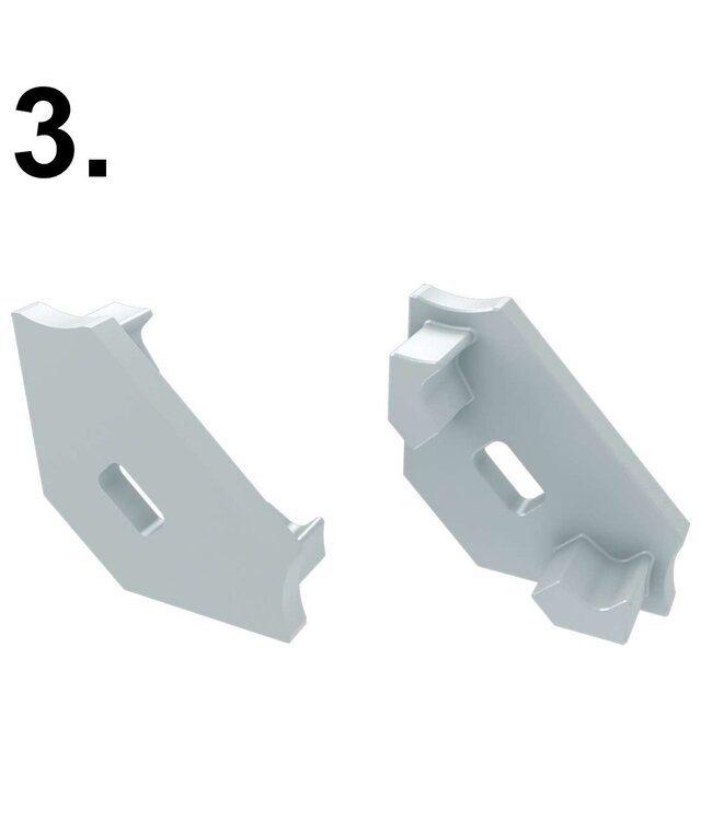 Accessoires t.b.v. Hoek Led Strip Profiel Norman | Wit