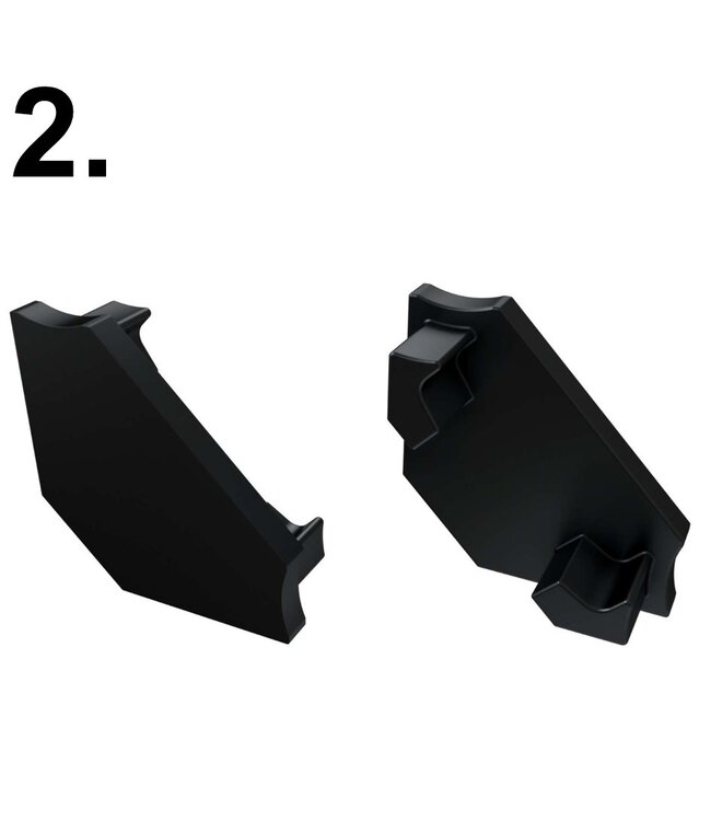 Accessoires t.b.v. Hoek Led Strip Profiel Norman | Zwart