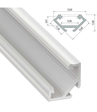 Hoek Aluminium Led Strip Profiel  Norman | WIT | Tot 2 Meter leverbaar