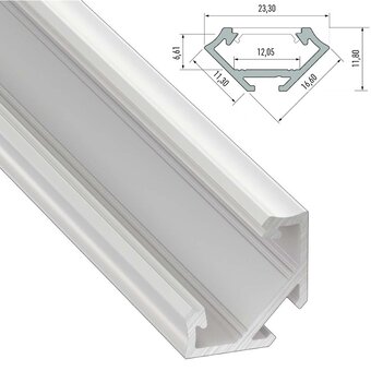 Hoek Aluminium Led Strip Profiel  Norman | WIT | Tot 2 Meter leverbaar