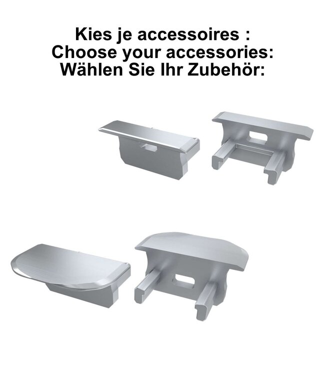 Accessoires t.b.v. Infrees Led Strip Profiel Norman | Grijs
