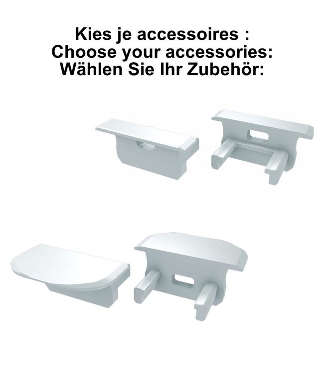 Accessoires t.b.v. Infrees Led Strip Profiel Norman | Wit