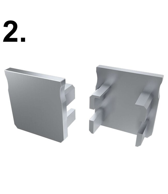 Accessoires t.b.v. Verdiept Led Strip Profiel Norman | Grijs