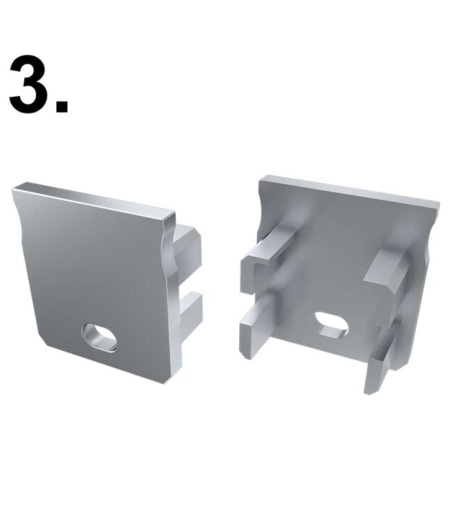 Accessoires t.b.v. Verdiept Led Strip Profiel Norman | Grijs