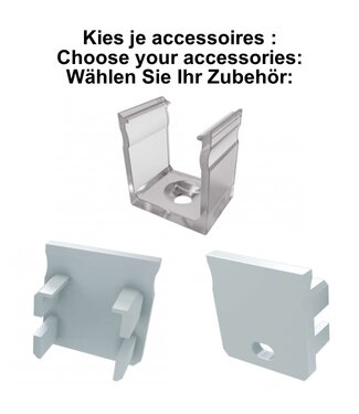 Accessoires t.b.v. Verdiept Led Strip Profiel Norman | Wit