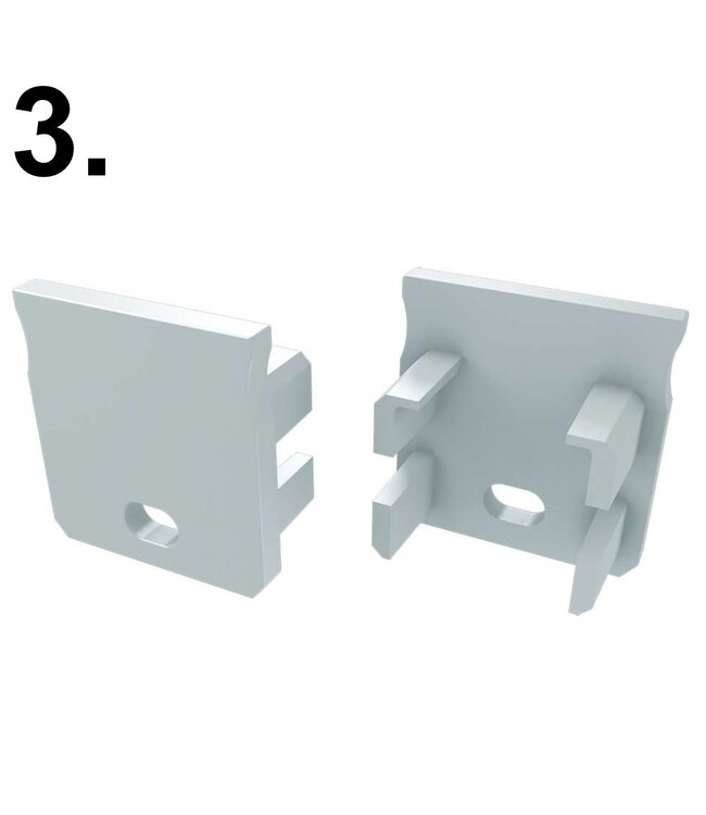 Accessoires t.b.v. Verdiept Led Strip Profiel Norman | Wit