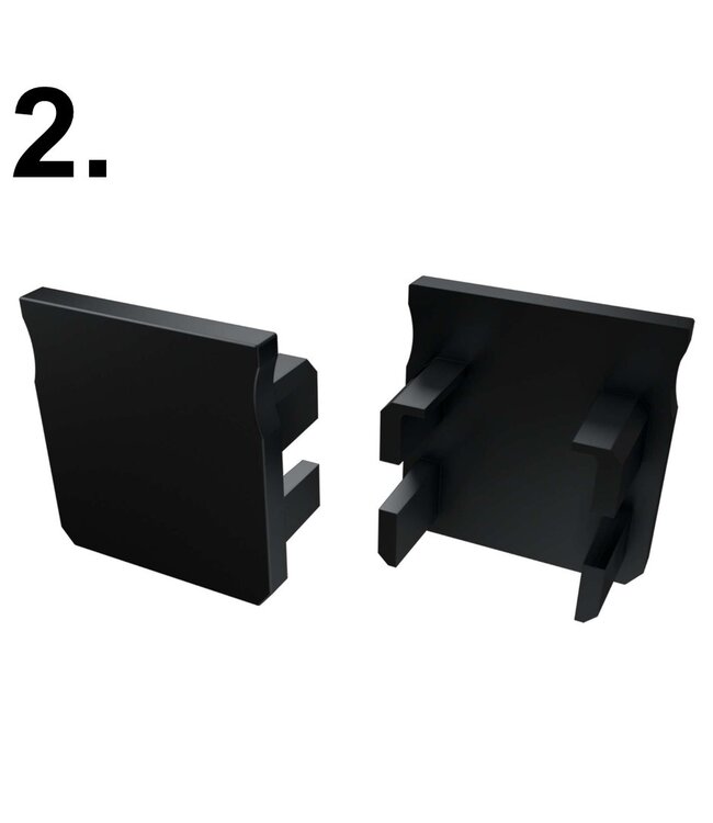 Accessoires t.b.v. Verdiept Led Strip Profiel Norman | Zwart