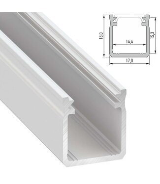 Verdiept Aluminium Led Strip Profiel  Norman | WIT |  18x17mm | Tot 2 Meter leverbaar