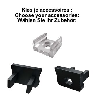 Accessoires t.b.v. SlimLine Led Strip Profiel | Zwart