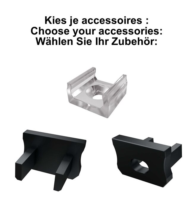 Accessoires t.b.v. SlimLine Led Strip Profiel | Zwart