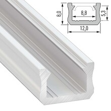 SlimLine Aluminium Led Strip Profiel | WIT |  12x8mm | Tot 2 Meter leverbaar