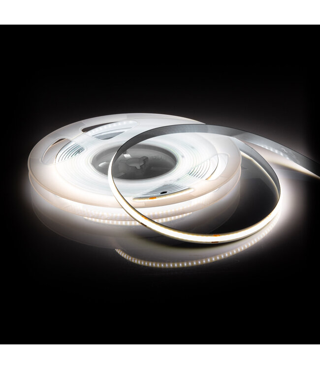 Led Strip ROL 5 Meter COB, 8w/m, 320 led/m, 760Lm/m, 4000K Neutraal wit, CRI90, 12v, IP33, 8mm, 2 Jaar garantie