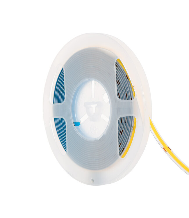 Led Strip ROL 5 Meter COB, 8w/m, 320 led/m, 760Lm/m, 6500K Daglicht wit, CRI90, 12v, IP33, 8mm, 2 Jaar garantie