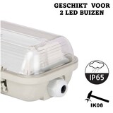 SlimLine LED TL Armatuur 60cm | IP65 | IK08 | Kunststof Sluitclips | Geschikt voor 2 LED Buizen