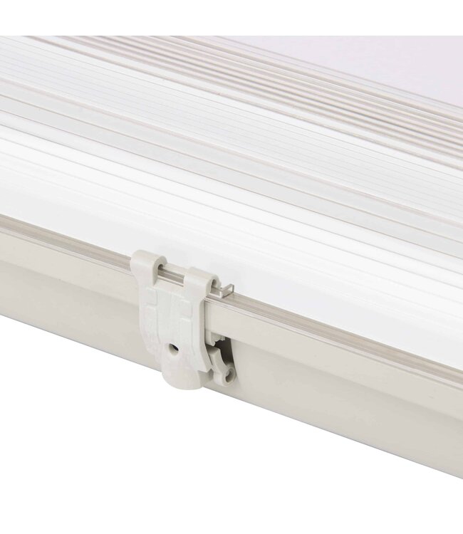 SlimLine LED TL Armatuur 60cm | IP65 | IK08 | Kunststof Sluitclips | Geschikt voor 2 LED Buizen