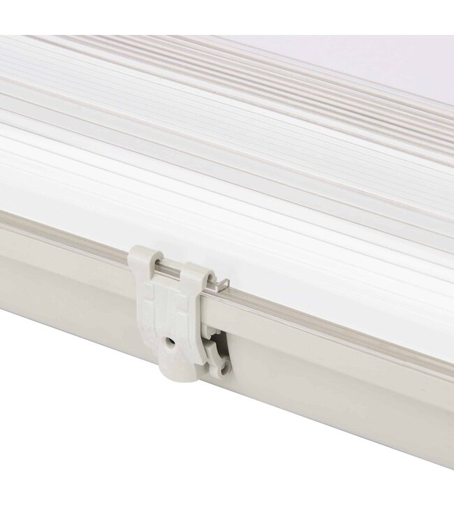 SlimLine LED TL Armatuur 150cm | IP65 | IK08 | Kunststof Sluitclips | Geschikt voor 2 LED Buizen