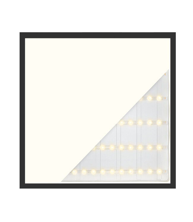 Back-lit UGR19 LED Paneel 60x60cm ZWART, 28W, 3900 Lumen (140lm/w), Color Switch (3000/4000/6000K), Flikkervrije Philips LED Driver, Stekkerklaar, 3 / 5 Jaar Garantie