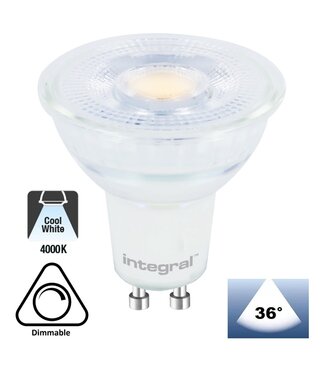 GU10 LED Spot 3,6w, 400 Lumen, 4000K Neutraal Wit, Glas, Dimbaar, Lichthoek: 36°,  2 Jaar Garantie